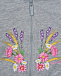 Серая спортивная куртка с цветочной вышивкой Monnalisa | Фото 3