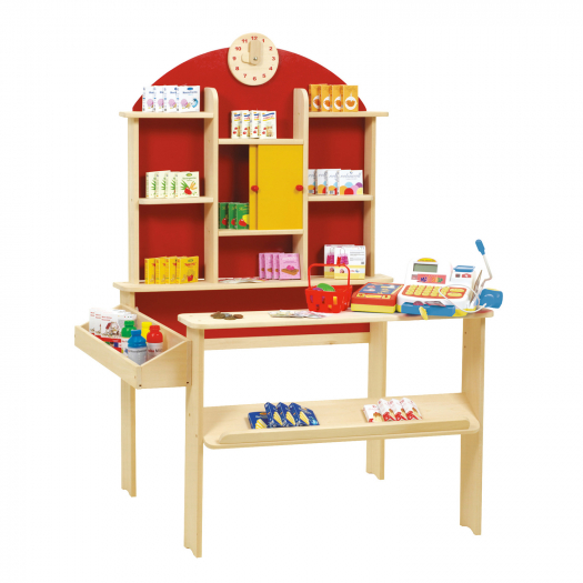 Детский игровой магазин с аксессуарами, красный/натуральный Roba | Фото 1