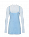 Голубое мини-платье со стразами ALINE | Фото 3