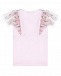 Розовая футболка с оборками на рукавах Monnalisa | Фото 2