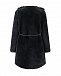 Черное меховое пальто с перьями Blancha | Фото 6