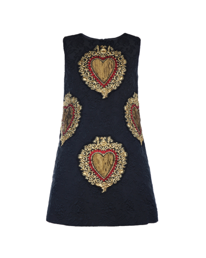 Жаккардовое платье с нашивками Dolce&Gabbana | Фото 1