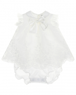 Белое платье с вышивкой Baby A Белый, арт. E2400/15 90 | Фото 1