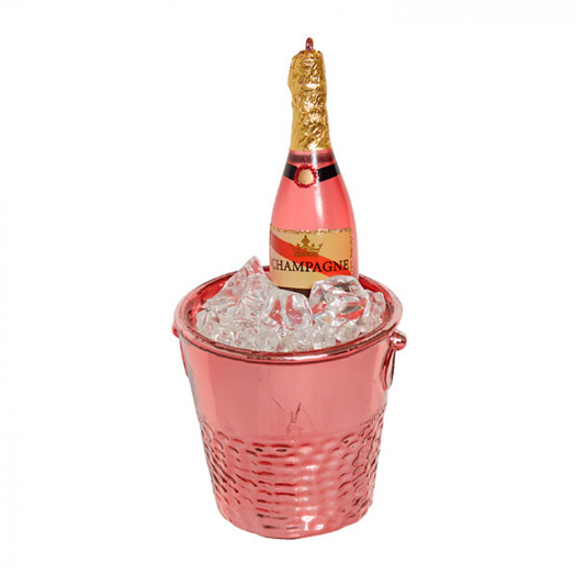 Подвеска &quot;Шампанское розе в ведерке со льдом&quot;, 6,5х6,5х13 см Holiday Classics | Фото 1