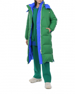 Двустороннее пальто-пуховик, синий/зеленый Yves Salomon , арт. 23WFM04220M03W B2828 | Фото 2
