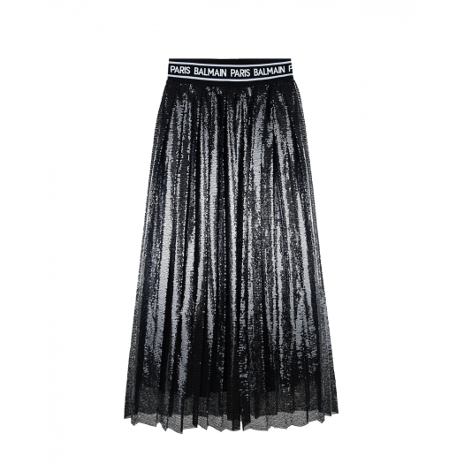 Плиссированная юбка с пайетками Balmain | Фото 1