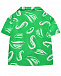 Рубашка пижамного кроя с принтом белые разводы, зеленая MSGM | Фото 2