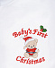 Белый комбинезон с вышивкой &quot;Babys first Christmas&quot; Kissy Kissy | Фото 3