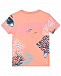 Оранжевая футболка с принтом &quot;кораллы и рыбы&quot;  | Фото 2