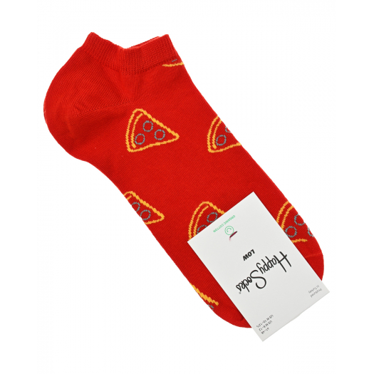 Красные спортивные носки с принтом &quot;пицца&quot; Happy Socks | Фото 1