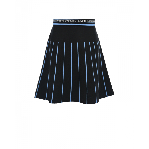 Темно-синяя юбка с лого на поясе Emporio Armani | Фото 1
