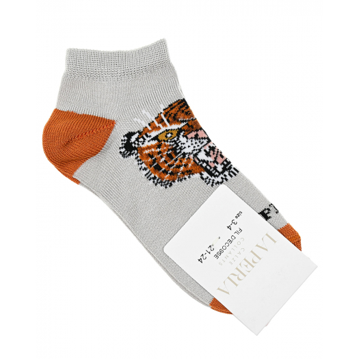 Серые носки с принтом &quot;тигр&quot; La Perla | Фото 1