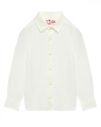 Льняная рубашка с длинными рукавами, белая Saint Barth | Фото 1