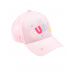 Розовая кепка с разноцветным лого Guess | Фото 1