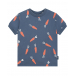 Темно-синяя футболка с принтом &quot;морковки&quot; Sanetta Kidswear | Фото 1