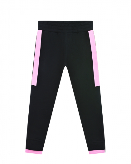 Черные спортивные брюки с розовыми лампасами Stella McCartney | Фото 1
