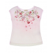 Розовая блуза с принтом &quot;розы&quot; Monnalisa | Фото 1