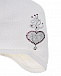 Белая шапка с декором из стразов в форме сердечка Regina | Фото 3