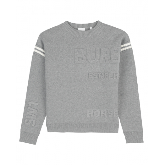 Серый свитшот с логотипом Burberry | Фото 1