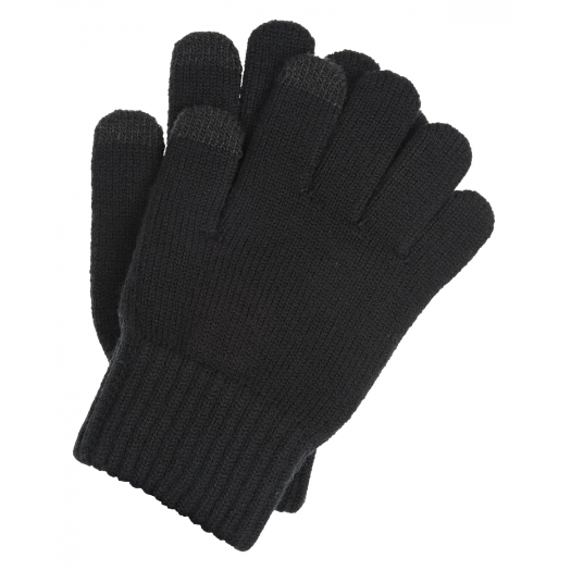 Черные перчатки из шерсти Touch Screen Norveg | Фото 1