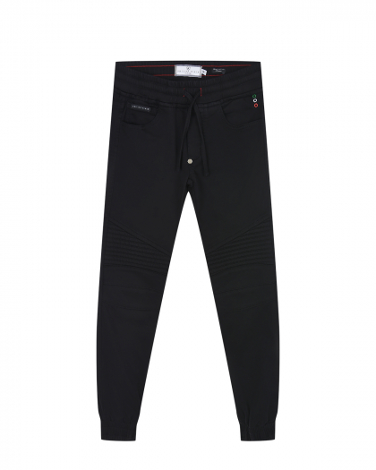Черные джинсы с манжетами Philipp Plein | Фото 1