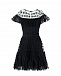 Черное платье из фатина и джерси с оборками Monnalisa | Фото 2