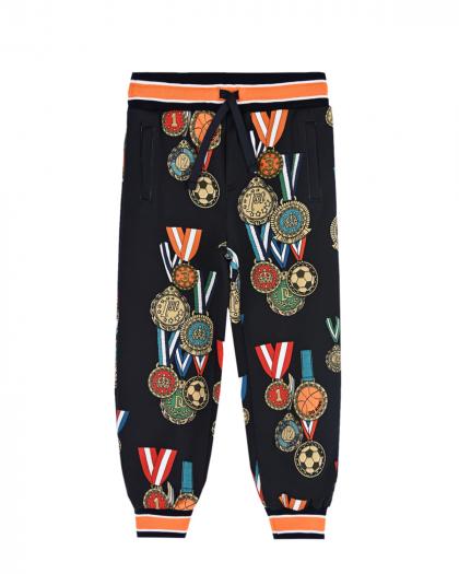 Спортивные брюки с принтом &quot;Медали&quot; Dolce&Gabbana | Фото 1