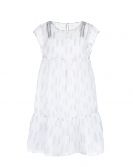 Белое двухслойное платье Karl Lagerfeld kids Белый, арт. Z12212 10B | Фото 1