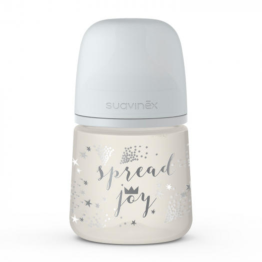 Бутылка Spread Joy 150 мл с мягкой физиологической силиконовой соской, серебряный Suavinex | Фото 1