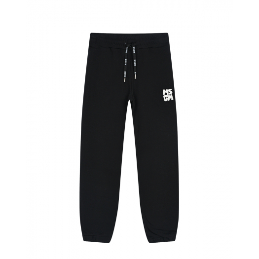 Черные спортивные брюки с лого MSGM | Фото 1