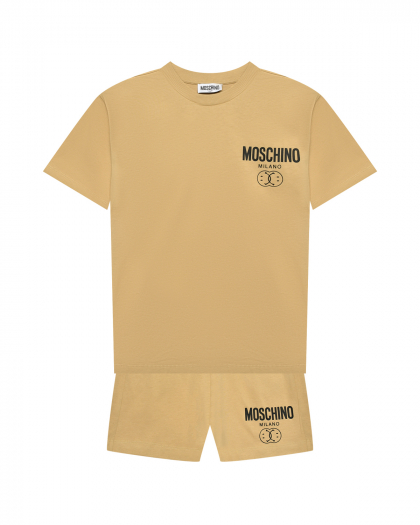 Комплект: футболка и бермуды, бежевый Moschino | Фото 1