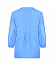 Голубая льняная блуза с V-образным вырезом 120% Lino | Фото 5