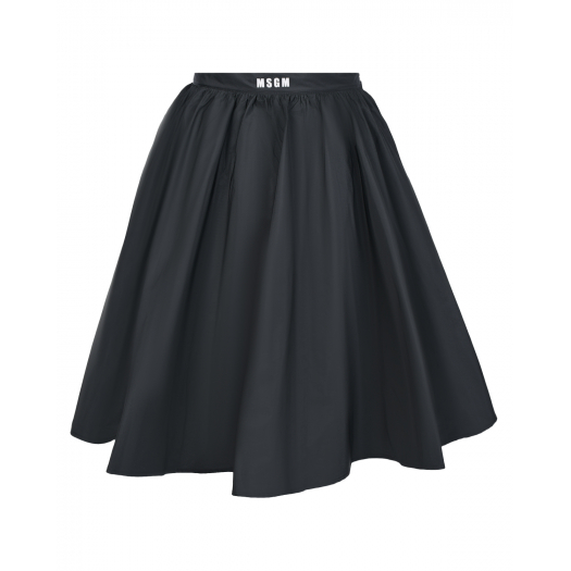 Черная юбка с логотипом на поясе MSGM | Фото 1