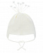 Белая шерстяная шапка со стразами Joli Bebe | Фото 2