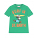 Зеленая футболка с принтом &quot;Surf in St.Barth&quot; Saint Barth | Фото 1