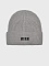 Шапка с черным лого, серая