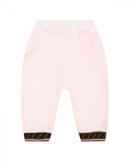 Розовые брюки с логотипом на манжетах Fendi | Фото 1
