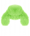 Зеленая меховая шапка-ушанка