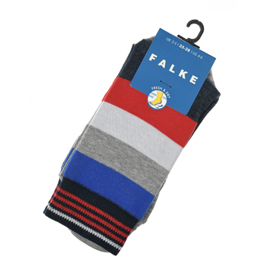 Темно-синие носки в разноцветную полоску Falke | Фото 1