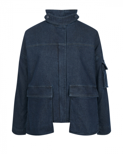 Джинсовая куртка с накладными карманами, синяя Dondup | Фото 1