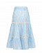Голубая юбка с принтом &quot;ромашки&quot; Ermanno Scervino | Фото 2