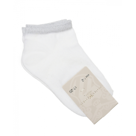 Белые носки с серебристым кантом Story Loris | Фото 1