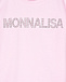 Розовая футболка с лого из стразов Monnalisa | Фото 3