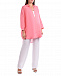 Розовая рубашка oversize c рукавом реглан 120% Lino | Фото 4