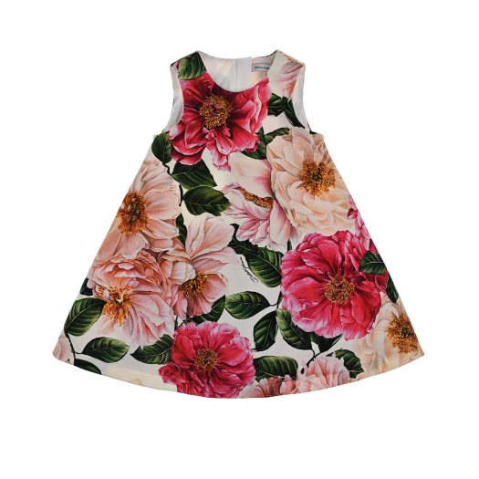 Хлопковое платье со сплошным цветочным принтом Dolce&Gabbana | Фото 1