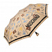 Бежевый зонт с принтом &quot;медвежата&quot;, 30 см Moschino | Фото 2