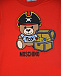Красная футболка с аппликацией &quot;Мишка пират&quot; Moschino | Фото 3