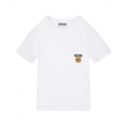 Белая футболка с нагрудным карманом Moschino | Фото 1