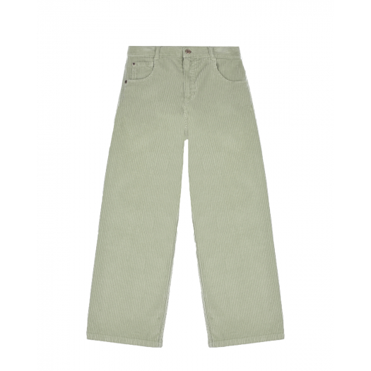 Вельветовые брюки светло-зеленого цвета Brunello Cucinelli | Фото 1