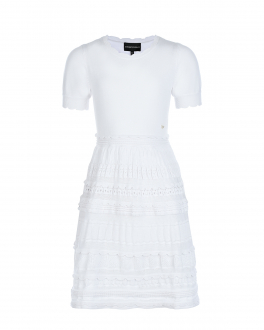 Белое платье с вязаной отделкой Emporio Armani Белый, арт. 3L3A51 3MGVZ 0100 | Фото 1